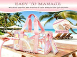 Beach Tote Bag for Women Large Zipper Beach Pool Swim Bag with Phone Pouch Beach Tote Bag Adjustable V1366-AZ2-W-14964