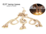 E27 Lamp Base 1m Hemp Rope Cord Electric Wire DIY Pendant Decorative Bulb with 6 Holder V1294-YM0901-ZM01358