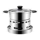Stainless Steel Cooking Pot, Indoor Tabletop Hot Pot Cooker, Portable Fuel Powered Soup Pot, No V1192-AZ-W-31748
