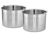 SOGA 2X 98L 18/10 Stainless Steel Perforated Stockpot Basket Pasta Strainer with Handle PASTAINSERT3906X2