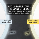 2 Set LED Wall Mirror Round Anti-Fog Bathroom 50cm V274-FT-BM-LEDR-50-X2