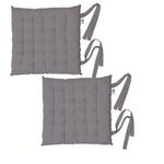 Rans Set of 2 Alfresco Cotton Chair Pads 40x40 cm - Plain Charcoal V442-RAN-CUSHION-CHAIRPADPLAIN-CHARCOAL-SQ