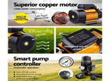 Giantz Garden Water Pump High Pressure 2000W Max 5-Stage Tank Irrigation Transfer Booster Pump Black PUMP-ST5-SS-OG-TPC