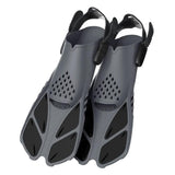 Pair of Snorkel Fins Diving Swim Fins Adjustable Open Heel Swimming Barefoot Flippers Black - L V1308-DSZKI-268-2