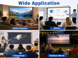 120 Inch Projector Screen with Stand & Carry Bag, 169 Foldable Movie Screen, 4K HD Compatible, V1181-AG-PROJECTOR