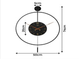 Yezi Wall Clock 50cm Large Round Modern Home Decoration DECO1035-50CM_NZ