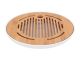 Tea Tray 10 Inch Round Shape Modern Stylish Chinese Kung Fu Tea Serving Tray for Home and Office V1294-YM0901-3118240217511