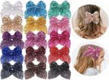 Sparkly Glitter Sequin Hair Bows for Girls Toddlers Kids Children Teenage V1192-AZ-W-20414