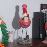 Garden Gnome Statue Outdoor Fun Garden Gnome Riding Flamingo Lawn Patio Artist Home Cozy Fun Resin V1370-AZ4-06501