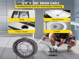 Drain Cleaning Cable 100 Feet x 3/8 Inch Solid Core Cable Sewer Cable Drain Auger Cable Cleaner V952-GDGJTZ100FT380001V0