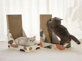 Pop Pattern Cat Scratching Post and Lounge - 350x250x600mm Corrugated Cardboard V888-ELOSUNG25079