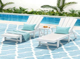 Gardeon Sun Lounge Lounger Table and Chairs Beach Chair Adirondack HDPE Patio Outdoor Furniture FF-LOUNGE-3ADHE-WH