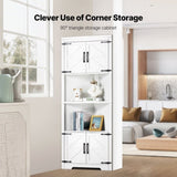 VEVOR 68" Corner Storage Cabinet with 4 Wooden Doors & Adjustable Shelves White V952-SJSNJSNJGD684LBBOV0