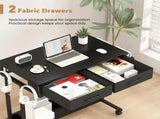 Small Portable Black Rolling Standing Desk with Wheels 80 x 48cm V178-59316