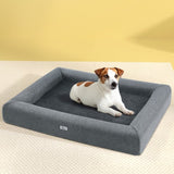 i.Pet Pet Bed Dog Cat Large Calming Soft Sofa Cushion Egg Crate Washable Grey PET-BED-CUSHION-M90-GR