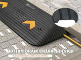 Upgraded Rubber Threshold Ramp, 7.6 cm Rise Door Ramp with 1 Channel, Natural Rubber Car Ramp with V952-XBLYPDGB1355XZ76IV0