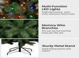 Christabelle 2.3m 7.5ft Grand Sierra Christmas Tree Pre Lit Multi Function LED Memory Wire Arti 112_WFLGS75