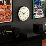 Newgate Radio City Wall Clock Black Arabic Dial - Matte Black V398-NM-RADC254K