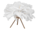 Feather Table Lamp USB Rechargeable Ostrich Feather Desk Light with Gold Tripod for Bedroom 40Pcs V1294-YM0521-3119230059511
