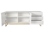 Levede Buffet Sideboard Storage Cabinet White CH1078-WH