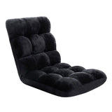 Artiss 4X Lounge Sofa Bed Flannel Fabric Black FLOOR-SBL-M193-S-BKX4