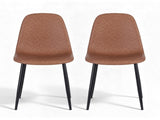 Artiss 2x Dining Chairs Retro PU Leather Kitchen Lounge Cafe Accent Chair Brown DINC-B-B04-BRX2