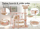 CARLA HOME 141cm Cat Tree Tower for Indoor Cats with Plush Perch, Ladder, Sisal Scratching Posts, V178-36382