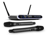 Hridz Wireless UHF Microphone Kit Dual Handheld Mics with 100m Range Receiver for Karaoke Meetings V571-HZ2UHFM100MRSET