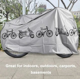 2 Pack PEVA Bicycle Covers with Waterproof Dust Protection and Velcro Straps for Outdoor or Garage V1189-LC-HW-00598