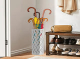 Metal Umbrella Stand in White, 15x15x42cm, Holds 4-6 Long Umbrellas V178-59215