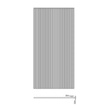 120cm Reeded Glass Shower Screen with Black Wall F-Brackets V63-918771
