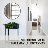 2 Set Wall Mirror Round Aluminum Frame Bathroom 70cm BLACK V274-FT-BM-ALUR-BK70-X2