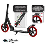 Lascoota Pulse Kick Push Commuter Scooter Teen Adult Black V185-714539RED