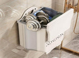 White-Foldable Plastic Laundry Baskets. Wall Hanging Storage Basket. Multi-function Storage V1192-AZ-W-10386