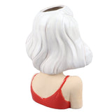 Girl Face Vase Modern Decorative Sculpture Ceramic Head Flower Vase for Living Room Bedroom Office V1294-YM0706-3115230067111