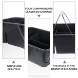 Portable Compartment Tote Bucket 29x23cm Grey - Toiletry Organizer and Cleaning Storage Basket V1192-AZ-W-21135