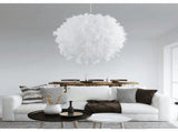 Feather Lamp Shade for Ceiling Pendant Light, Lampshade for Table Lamp and Floor Lamp for Living V1192-AZ-W-17771