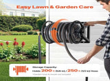 Wall Mounted Garden Hose Reel, Holds 200 ft 5/8-inch Manual Water Hose Winder, Heavy-Duty Steel, V952-GQSSGJP200FTIOUZW002V0