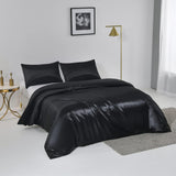Satin Quilt cover Set Hotel 3 Pieces Quilt cover with Pillowcase, Art Silk Bedding Set-Luxury Soft V1317-SD90-AUSK-3JT-BZ-HEI