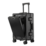 20 Inch Front Opening Carry On Luggage, Aluminium Frame Hard Shell Suitcase with Spinner Wheels, TSA V1265-YY-272