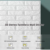 70CMx10M 3D Wall Paper Panel Foam Brick Self Adhesive Waterproof Wallpaper Sticker V201-HW01WH-10M-AU