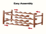 Artiss Bamboo Wine Rack 3-Tier Display Storage Organizer 12 Bottle Walnut WR-AC-BAM-12B-WAL