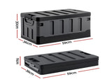 Gardeon Collapsible Outdoor Storage Box 60L Stackable Folding Camping Organizer Black OSB-60L-STR-BK