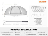 Firepit Spark Screen Lid, 30" Diameter, Outdoor Firepit Ring Cover Round Accessories, Fire Pit Metal V952-HKWZ201BXGQXT4Q0KV0