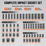 Impact Sockets Set 59pcs 6-Point 3/8" & 1/2" Drive Bit Ratchet Tool Kit V952-CJTTZJ1CRMO53W901V0