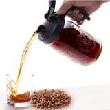 32oz Mason Jar Cold Brew Coffee Pitcher - Soda Lime Glass Jug with Measurement Marks & Pour V888-ELOSUNG55469