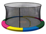 Kahuna 16ft Trampoline Pad and Net - Rainbow KAH-PDNET-16-RB