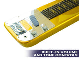 Karrera 29in 6-String Lap Steel Hawaiian Guitar - Metallic Gold ELE-LAP-6S-OR