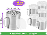 14 oz Metal Parmesan Cheese Shakers 1-pc 10 oz Stainless Steel Salt Pepper V1259-DP01-F-525