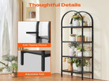 Metal Bookshelf, 4-Tier Arched Industrial Bookshelf, Small Rustic Vintage Storage Bookcase with Open V952-JSSJGXJSM4C1MP64LV0